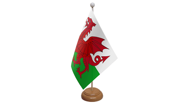 Wales Small Flag with Wooden Stand